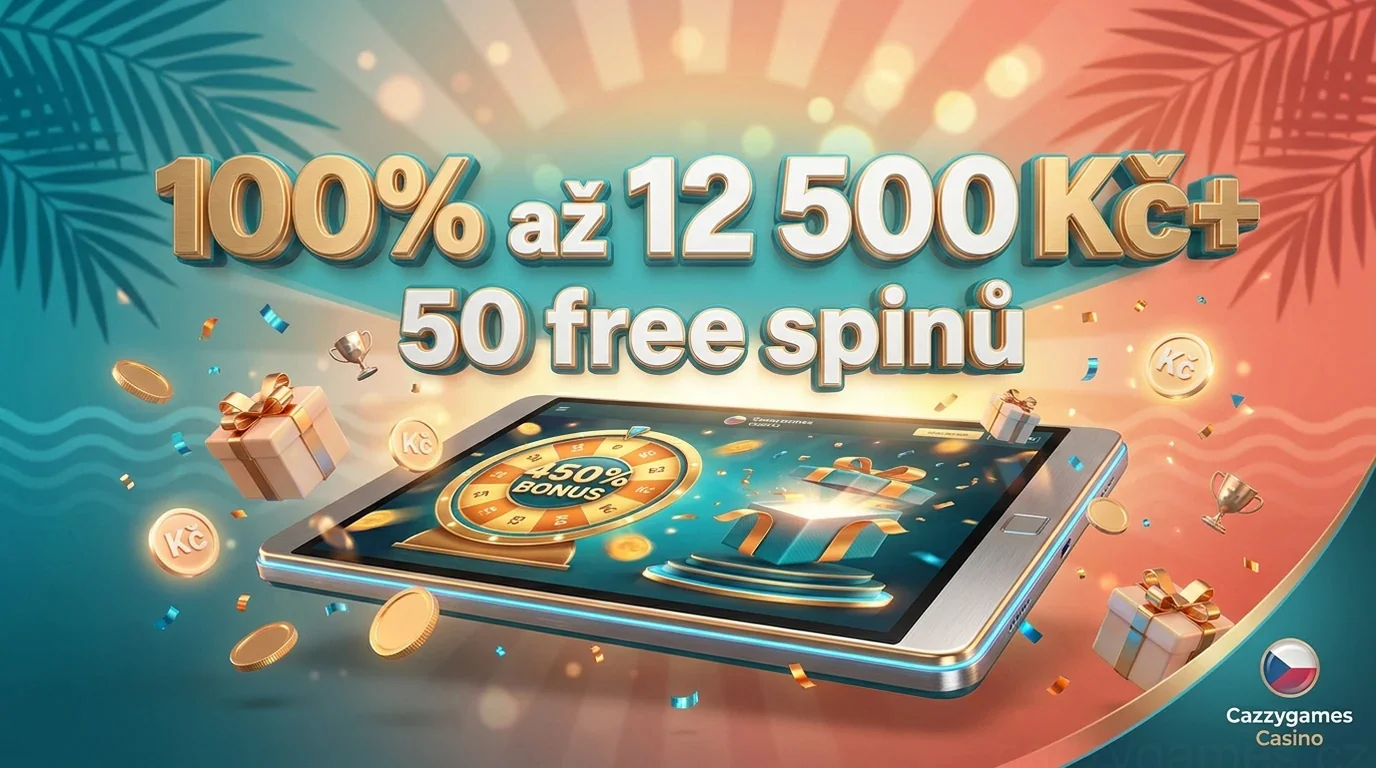 100% až 12 500 Kč+ 50 free spinů
